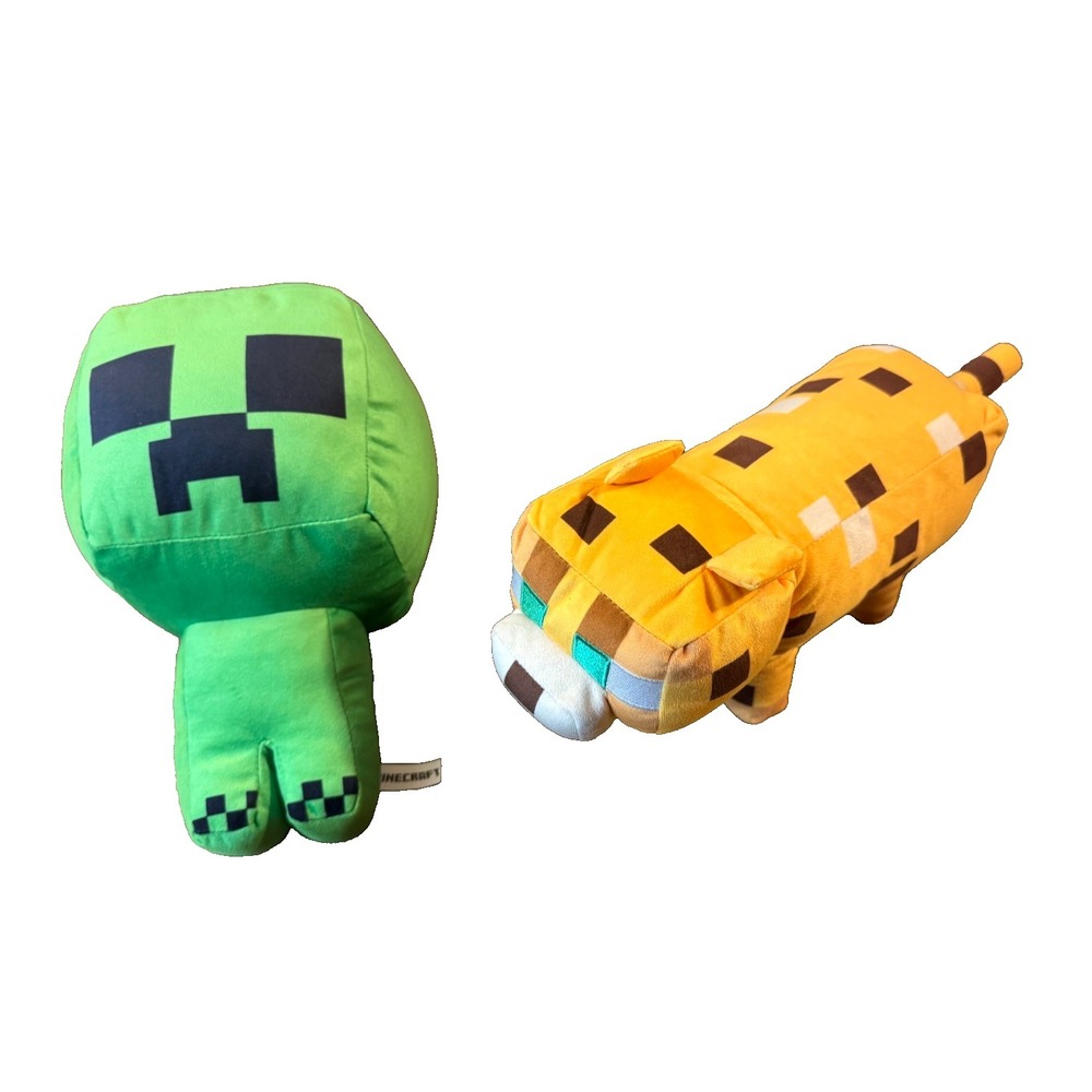 Minecraft Mojang Plush Lot Creeper Ocelot Stuffed Toy‎ Bundle